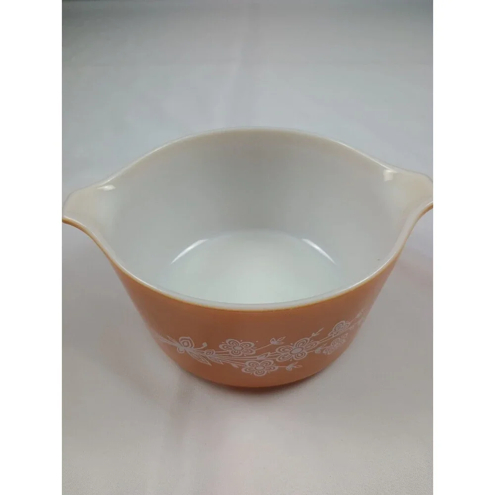 Vintage Pyrex Butterfly Gold Casserole Set 473-B 474-B With Lids No DWD Shiny